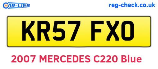 KR57FXO are the vehicle registration plates.