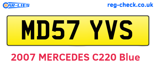 MD57YVS are the vehicle registration plates.