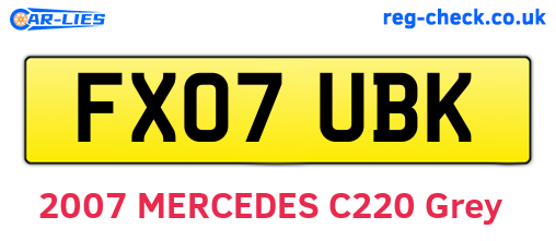 FX07UBK are the vehicle registration plates.