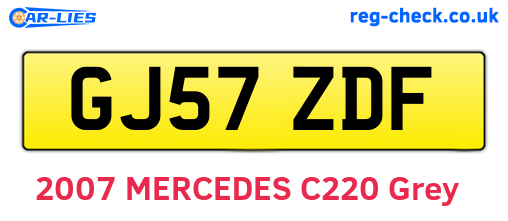 GJ57ZDF are the vehicle registration plates.