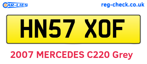 HN57XOF are the vehicle registration plates.