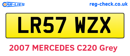 LR57WZX are the vehicle registration plates.