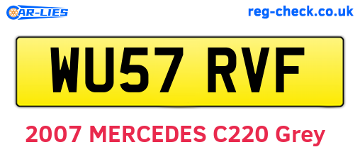 WU57RVF are the vehicle registration plates.