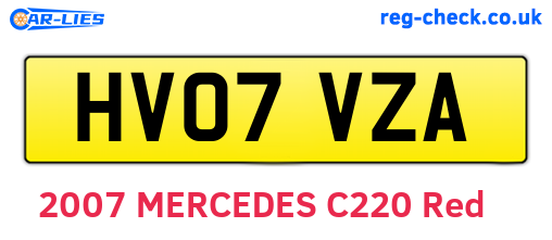 HV07VZA are the vehicle registration plates.