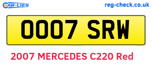 OO07SRW are the vehicle registration plates.