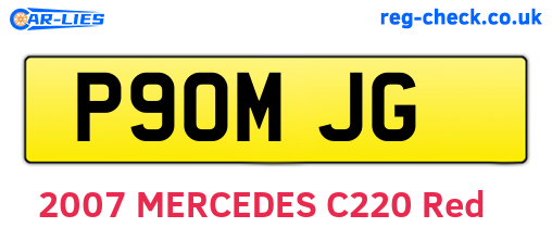 P90MJG are the vehicle registration plates.