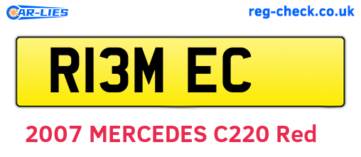 R13MEC are the vehicle registration plates.
