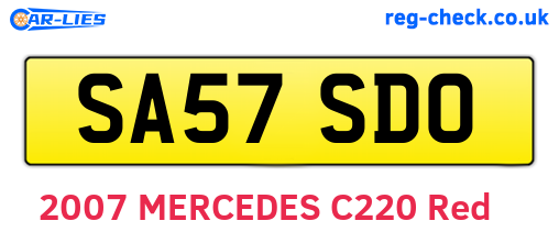SA57SDO are the vehicle registration plates.