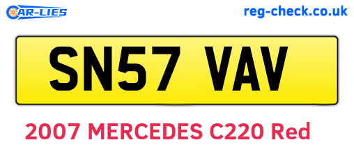 SN57VAV are the vehicle registration plates.