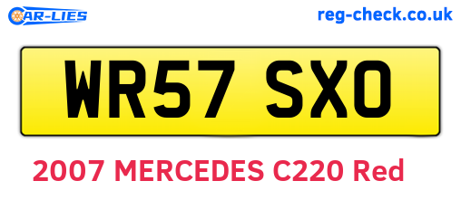 WR57SXO are the vehicle registration plates.