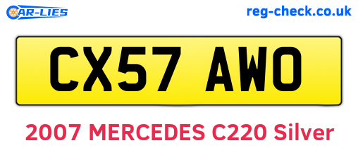 CX57AWO are the vehicle registration plates.