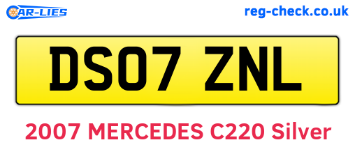 DS07ZNL are the vehicle registration plates.