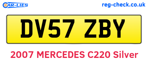 DV57ZBY are the vehicle registration plates.