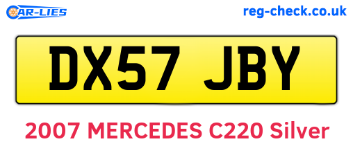 DX57JBY are the vehicle registration plates.