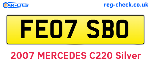 FE07SBO are the vehicle registration plates.