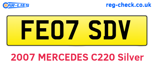 FE07SDV are the vehicle registration plates.