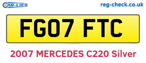 FG07FTC are the vehicle registration plates.