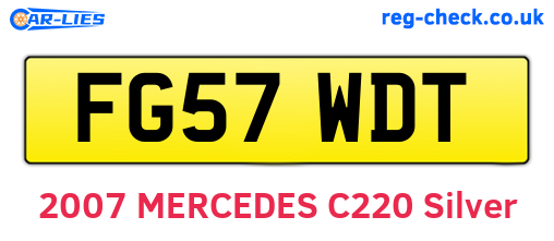 FG57WDT are the vehicle registration plates.