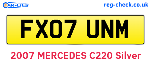 FX07UNM are the vehicle registration plates.