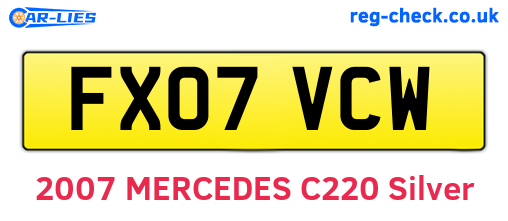 FX07VCW are the vehicle registration plates.