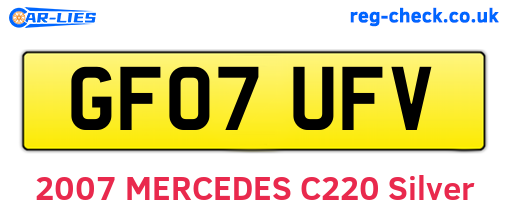 GF07UFV are the vehicle registration plates.
