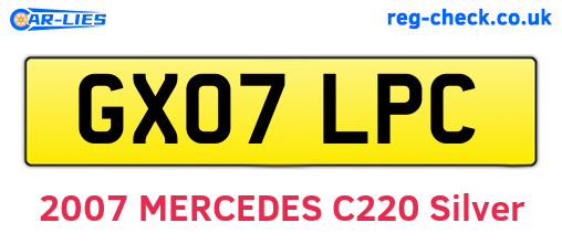 GX07LPC are the vehicle registration plates.