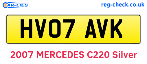 HV07AVK are the vehicle registration plates.
