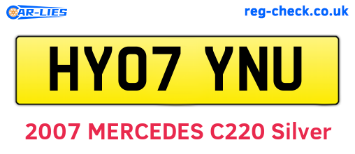 HY07YNU are the vehicle registration plates.