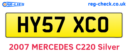 HY57XCO are the vehicle registration plates.