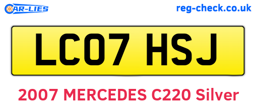 LC07HSJ are the vehicle registration plates.