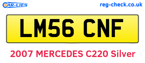 LM56CNF are the vehicle registration plates.