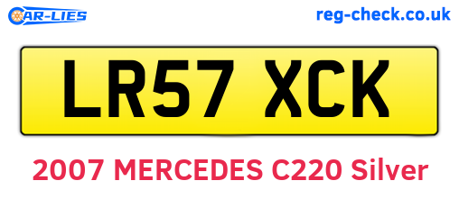 LR57XCK are the vehicle registration plates.