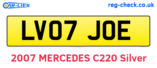 LV07JOE are the vehicle registration plates.