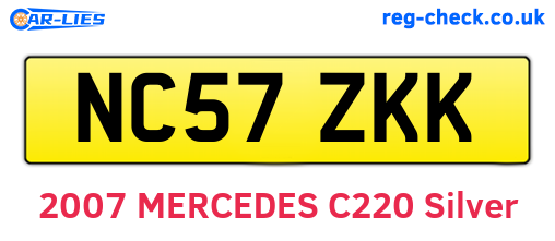 NC57ZKK are the vehicle registration plates.