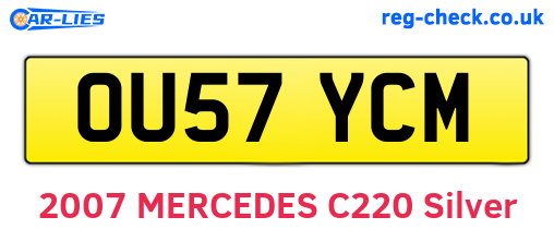 OU57YCM are the vehicle registration plates.