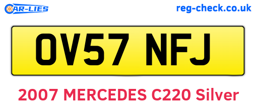 OV57NFJ are the vehicle registration plates.
