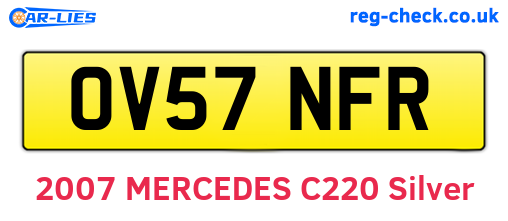 OV57NFR are the vehicle registration plates.