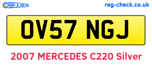 OV57NGJ are the vehicle registration plates.