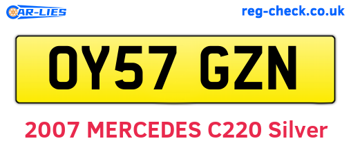 OY57GZN are the vehicle registration plates.
