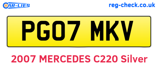 PG07MKV are the vehicle registration plates.