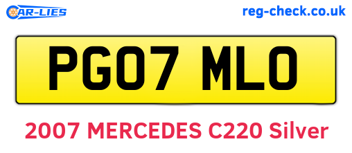 PG07MLO are the vehicle registration plates.