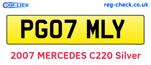 PG07MLY are the vehicle registration plates.