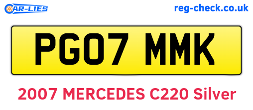 PG07MMK are the vehicle registration plates.
