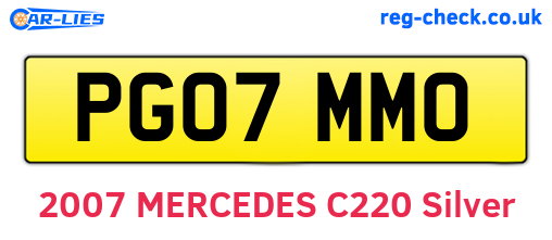 PG07MMO are the vehicle registration plates.