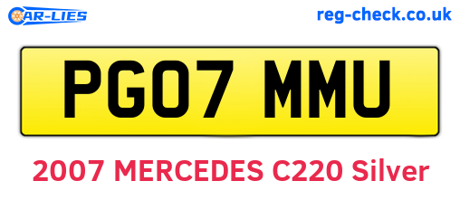 PG07MMU are the vehicle registration plates.