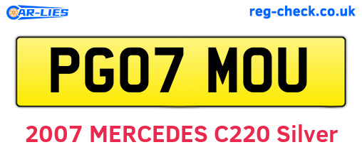 PG07MOU are the vehicle registration plates.
