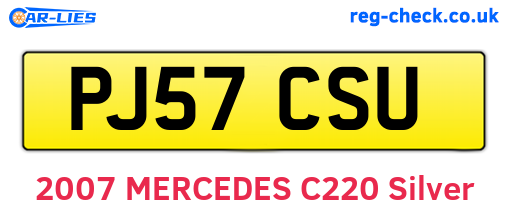 PJ57CSU are the vehicle registration plates.