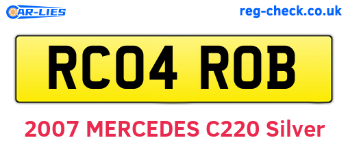 RC04ROB are the vehicle registration plates.