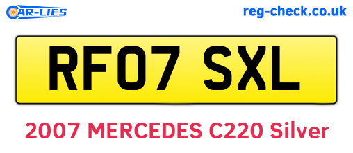 RF07SXL are the vehicle registration plates.