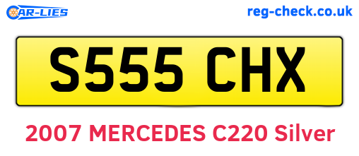 S555CHX are the vehicle registration plates.